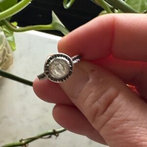 Silpada Silver Ring with Clear Gemstone